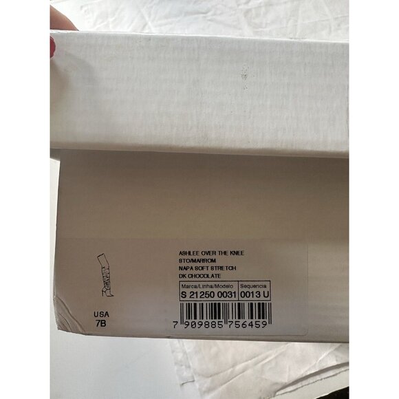 Schutz Ashlee Over The Knee Boots Dark Chocolate Brown Leather Heels - Picture 3 of 7